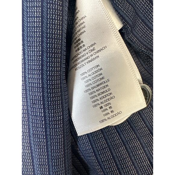 Michael Kors Striped Blue Button Down Shirt Classic Fit Cotton Men's Size Large - Picture 5 of 7